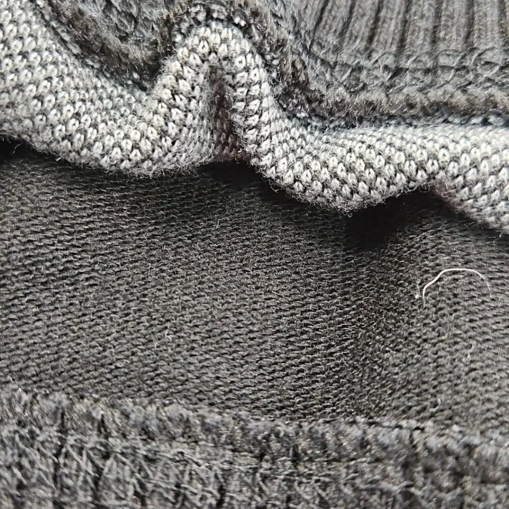 Deluxe Homme 1/4 Zip Pullover Sweater Men's XL Black & Gray‎ Harlequin Luxury